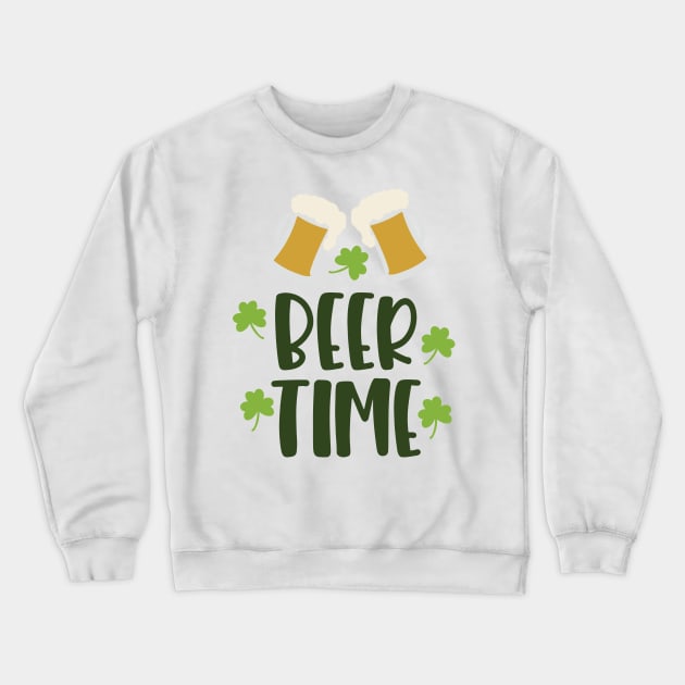 Beer Time - St. Patricks Day Crewneck Sweatshirt by greenoriginals